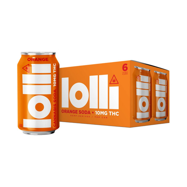 Lolli D9 THC 10mg Orange Soda - 12 Oz - 6-PK