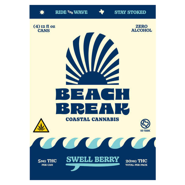 Beach Break D9 THC 5mg Swellberry - 12 Oz - 4-PK
