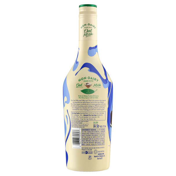 Bailey's Cookies and Cream Non Dairy Made With Oat Milk Cream Liqueur - 750 mL - 750ML - Glass
