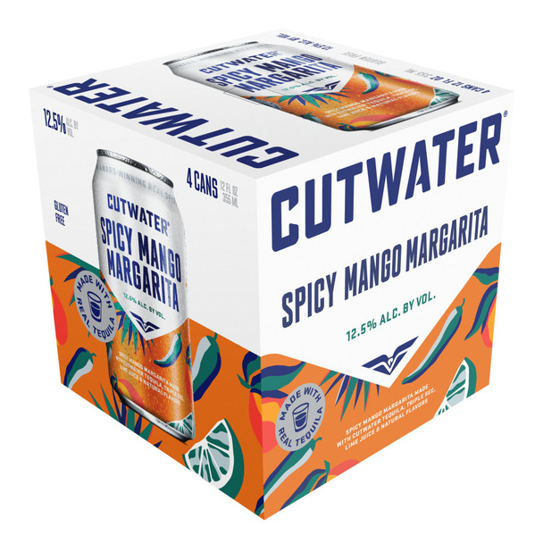 Cutwater Spicy Mango Margarita - 4-PK - Aluminum