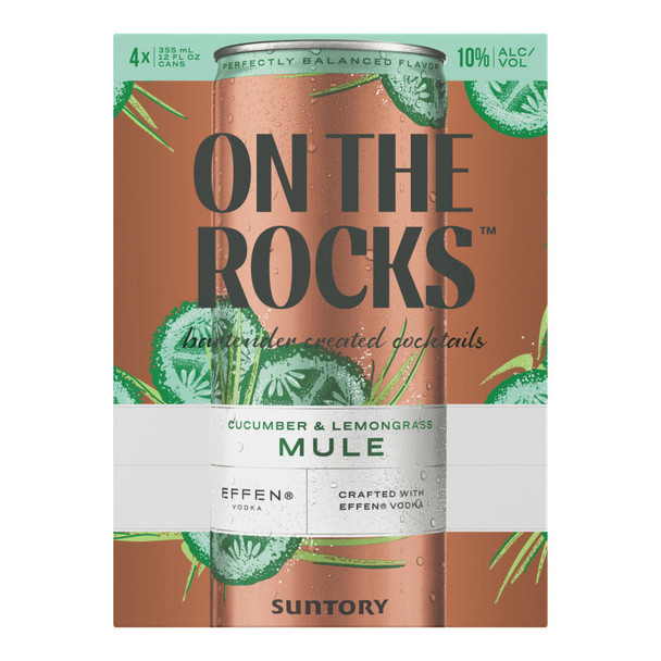 On The Rocks Cucumber and Lemongrass Moscow Mule Carbonated Cocktail - 355 mL - 4-PK - Aluminum