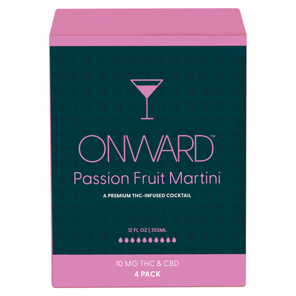 Onward D9 THC 10mg Passion Fruit Martini - 12 Oz - 4-PK