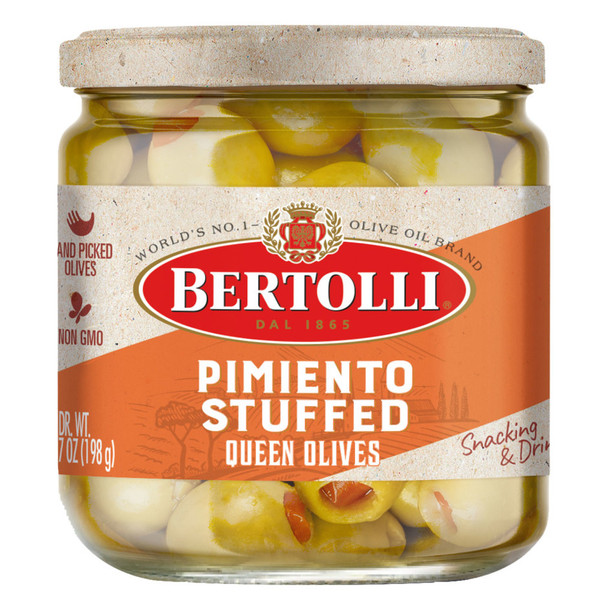 Bertolli Pimento Stuffed Green Olives - 7 Oz - 7-OZ - Glass