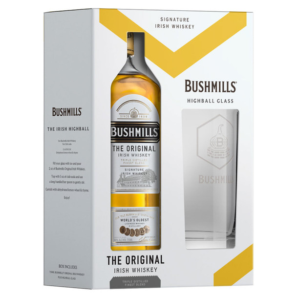 Bushmills Irish Whisky with Glass - 750 mL - Set - Glass