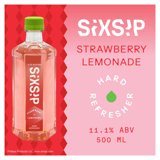 SixSip Strawberry Lemonade Cocktail - 500 mL - 500ML - Plastic