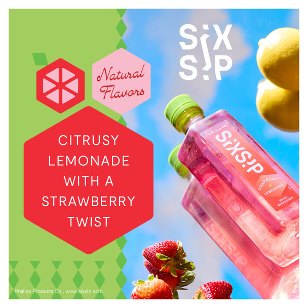 SixSip Strawberry Lemonade Cocktail - 500 mL - 500ML - Plastic