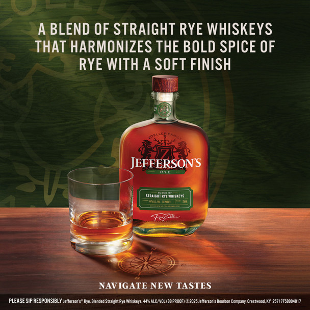 Jefferson's Rye Whiskey - 750 mL - 750ML - Glass