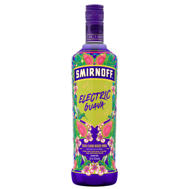 Smirnoff Electric Guava Flavored Vodka - 750 mL - 750ML - Glass