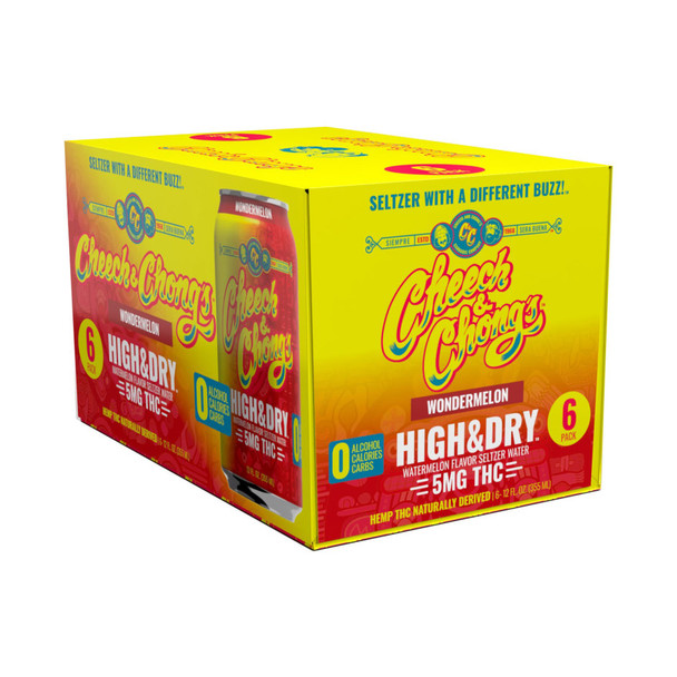 Cheech and Chong D9 THC 5mg High and Dry Wondermelon - 12 Oz - 6-PK