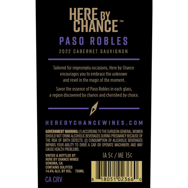 Here by Chance Cabernet Sauvignon - 750 mL - 750ML - Glass
