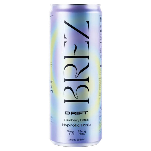 BREZ THC 5mg Drift Blueberry Lotus - 12 Oz - 4-PK - Aluminum BREZ THC 5mg Drift Blueberry Lotus - 12 Oz - 4-PK - Aluminum