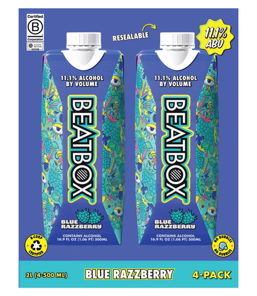 Beatbox Blue Razzberry - 500 mL - 4-PK - Tetra Pak