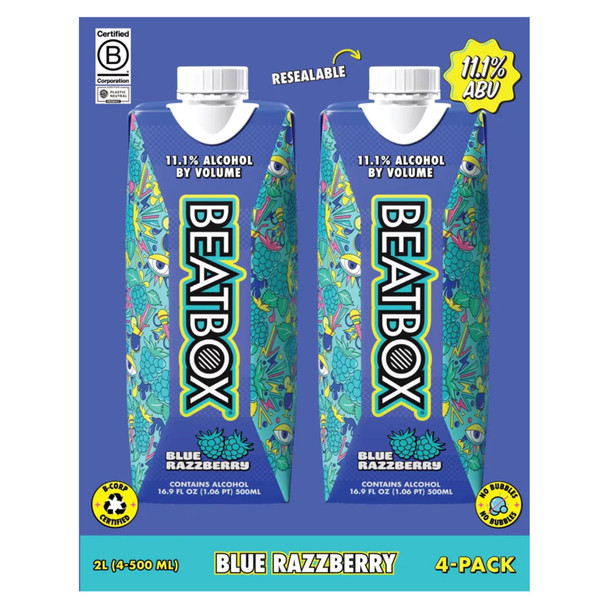 Beatbox Blue Razzberry - 500 mL - 4-PK - Tetra Pak