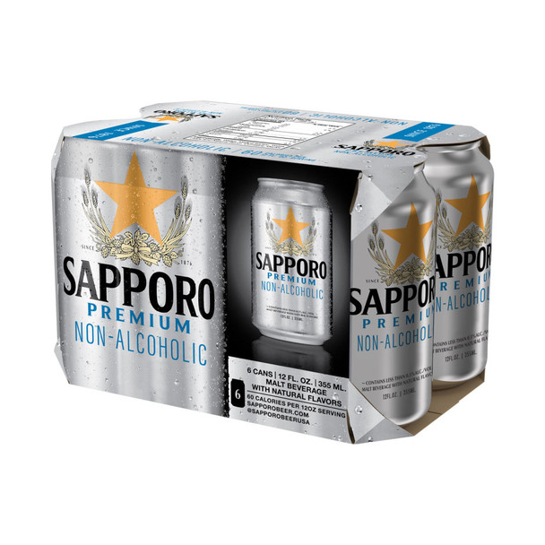Sapporo N/A - 12 Oz - 6-PK - Aluminum