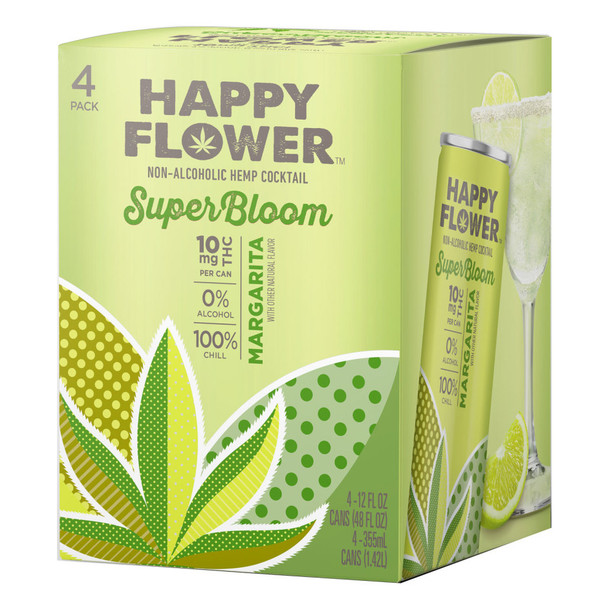 Happy Flower THC 10mg Margarita - 12 Oz - 4-PK - Aluminum