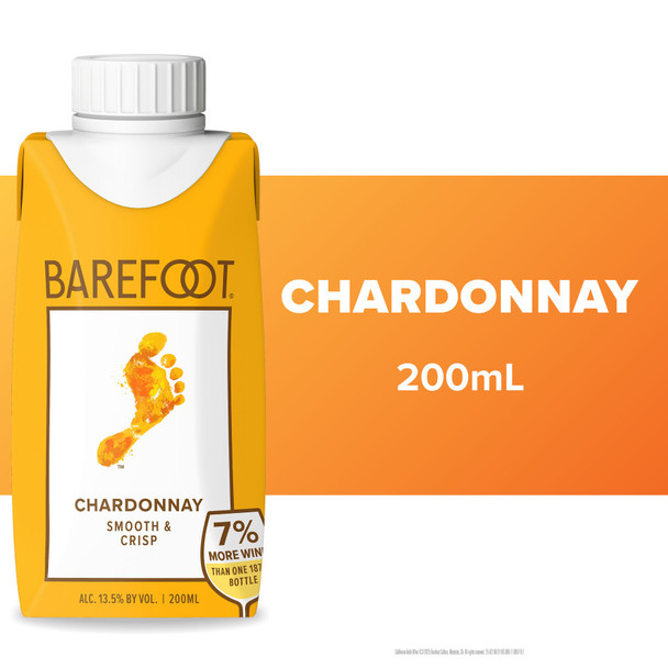 Barefoot Chardonnay - 200 mL - 4-PK - Plastic