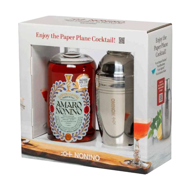 Nonino Amaro Quintessentia with Shaker - 750 mL - Set - Glass