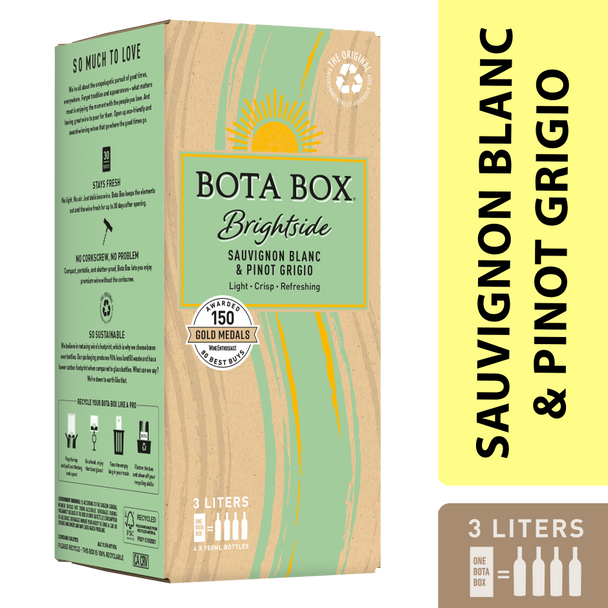 Bota Box Brightside Sauvignon Blanc and Pinot Grigio - 3.0 L - 3.0L - Plastic