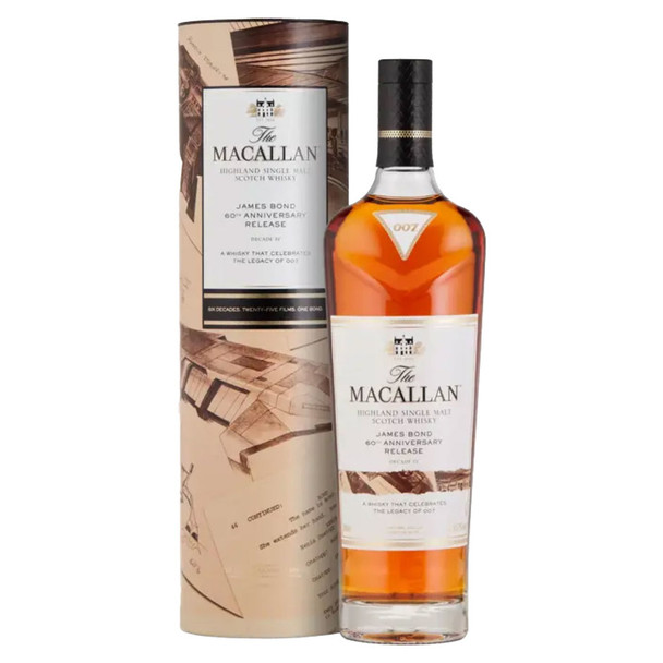 Macallan Single Malt James Bond IV Scotch Whiskey - 700 mL - 700ML - Glass