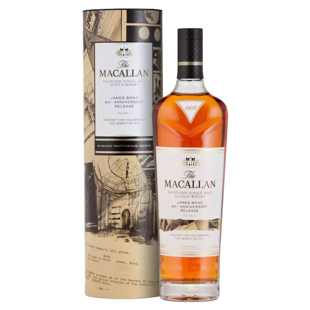 Macallan Single Malt James Bond V Scotch Whiskey - 700 mL - 700ML - Glass