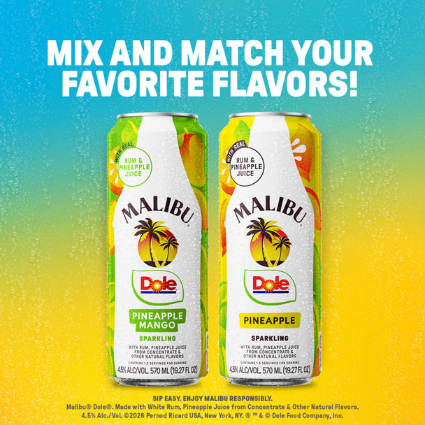 Malibu Dole Sparkling Pineapple Mango - 19.2Z - Aluminum