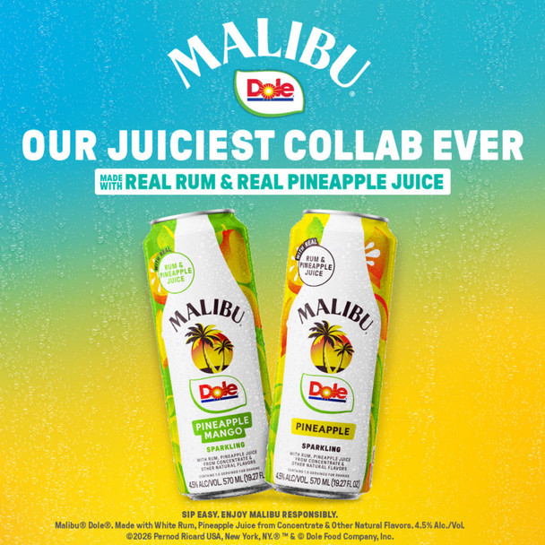 Malibu Dole Sparkling Pineapple Mango - 19.2Z - Aluminum