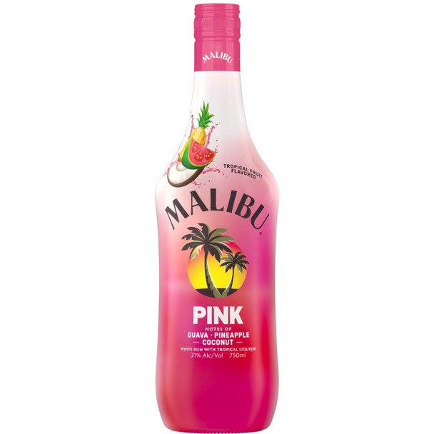 Malibu Pink White Rum - 750 mL - 750ML - Glass