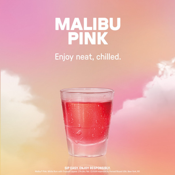 Malibu Pink White Rum - 750 mL - 750ML - Glass