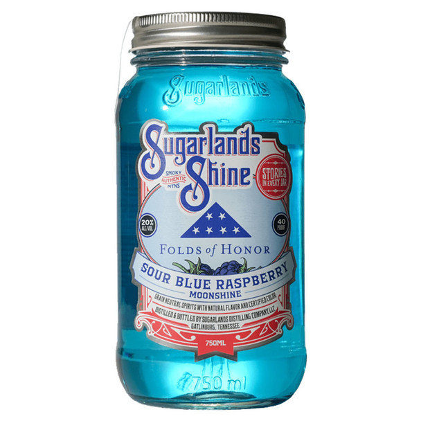 Sugarlands Folds of Honor Sour Blue Raspberry Moonshine - 750 mL - 750ML - Glass