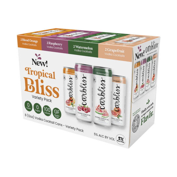 Carbliss Tropical Bliss Variety Pack - 8-PK - Aluminum