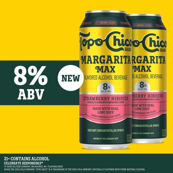 Topo Chico Strawberry Margarita Hard Seltzer - 24OZ - Aluminum