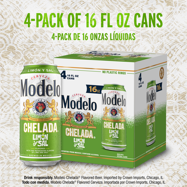 Modelo Chelada Limon y Sal - 4-PK - Aluminum