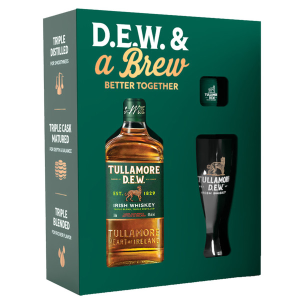 Tullamore D.E.W. Irish Whiskey with Glasses - 750 mL - Set - Glass