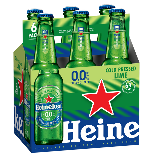Heineken 0.0 Cold Pressed Lime Non Alcoholic - 11.2 Oz - 6-PK - Glass