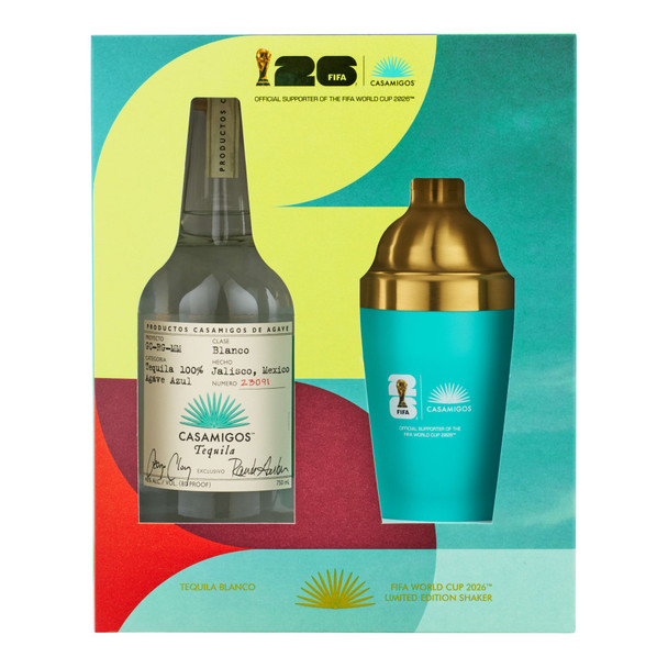 Casamigos Blanco Tequila with FIFA Shaker - 750 mL - Set - Glass