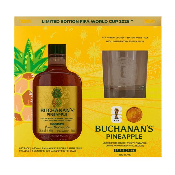 Buchanan's Pineapple Scotch Whisky with FIFA Glass - 750 mL - Set - Glass