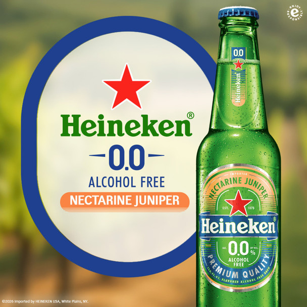 Heineken 0.0 Nectarine Juniper Non Alcoholic - 11.2 Oz - 6-PK - Glass