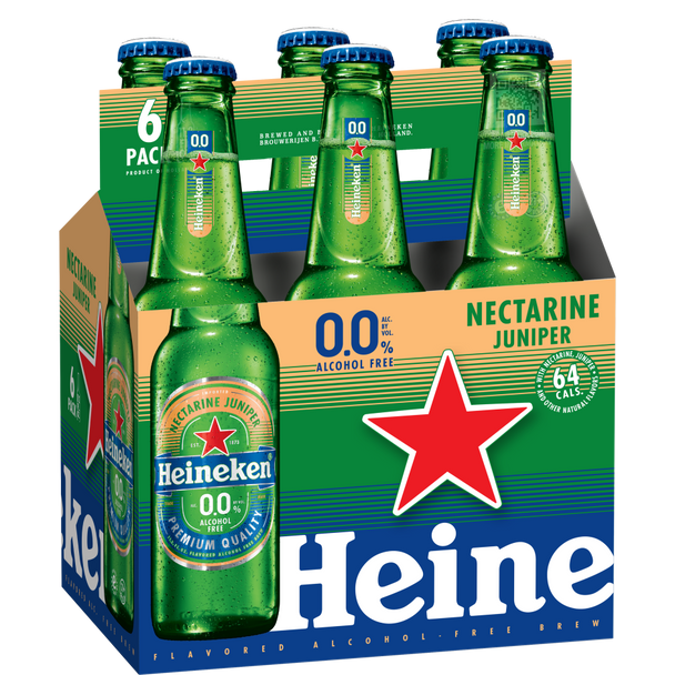 Heineken 0.0 Nectarine Juniper Non Alcoholic - 11.2 Oz - 6-PK - Glass