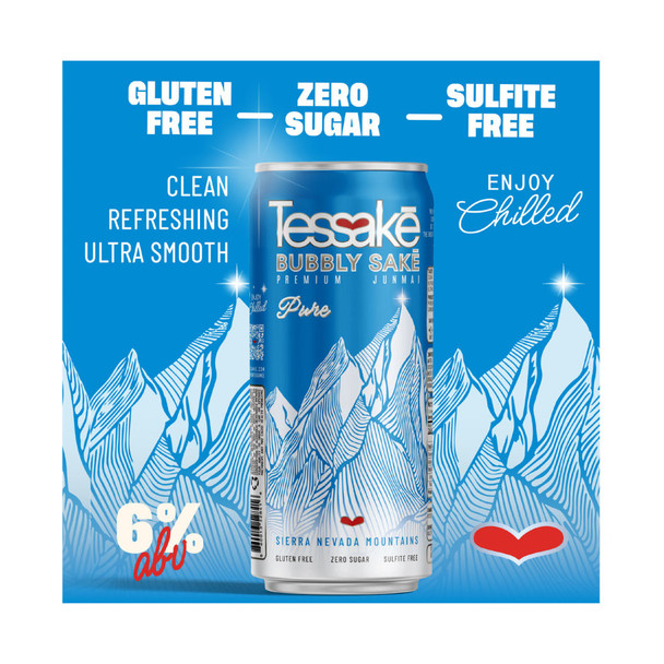 Tessake Sparkling Sake - 12 Oz - 4-PK - Aluminum