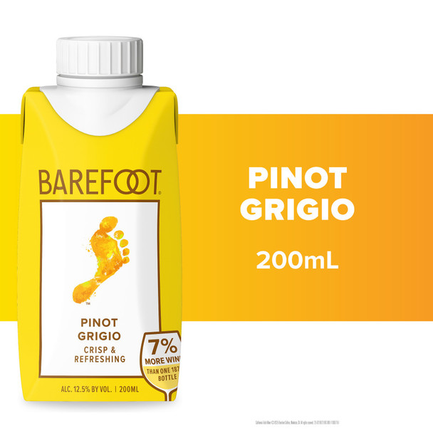 Barefoot Pinot Grigio - 200 mL - 200ML - Plastic