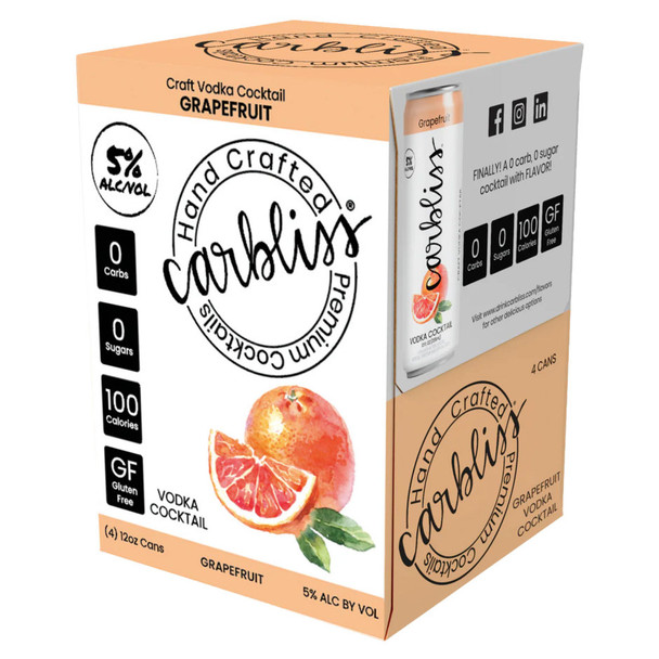 Carbliss Vodka Grapefruit - 12 Oz - 4-PK - Aluminum