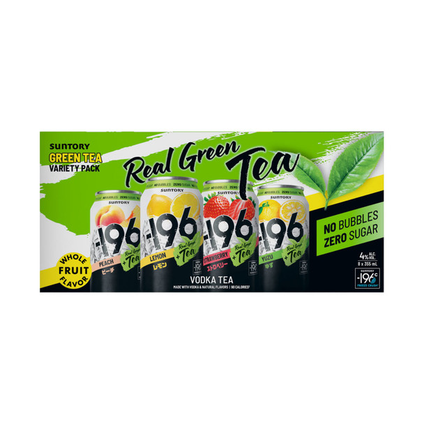 196 Green Tea Seltzer Variety Pack - 355 mL - 8-PK - Aluminum