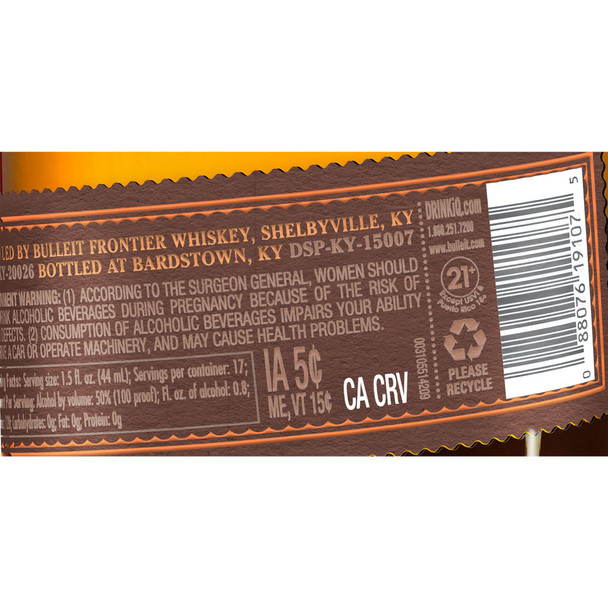 Bulleit Bottled in Bond Frontier Year 2 Straight Bourbon Whiskey - 750 mL - 750ML - Glass