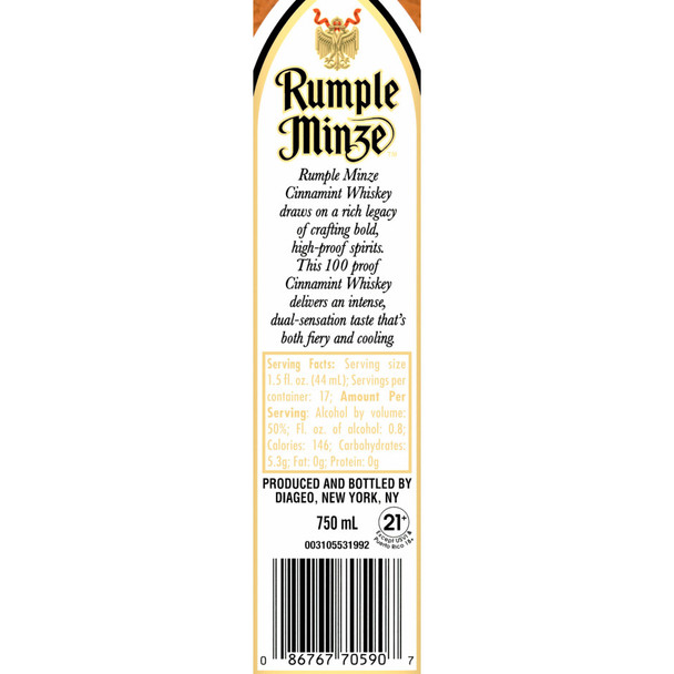 Rumple Minze Cinnamint Whiskey - 750 mL - 750ML - Glass