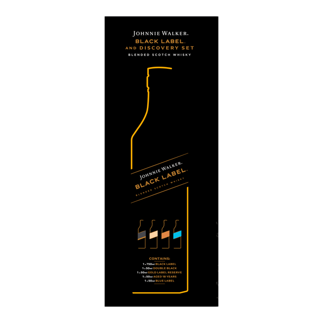 Johnnie Walker Black Label Blended Scotch Whisky with Two Minis