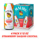 Malibu Strawberry Daiquiri Ready to Drink Rum Cocktail - 355 mL - 4-PK - Aluminum