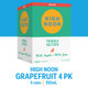 High Noon Tequila Grapefruit Hard Seltzer - 355 mL - 4-PK - Aluminum