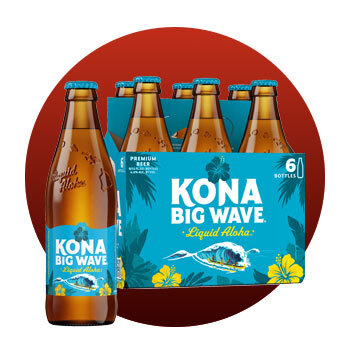 Image of Kona Big Wave 6pk bottle packaging.