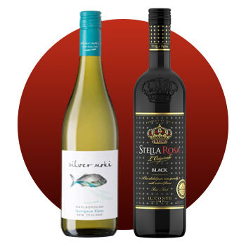 Image of Silver Maki Sauvignon Blanc and Stella Rosa bottles.