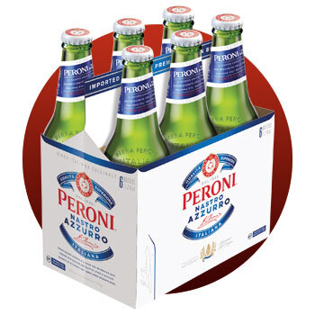Image of Peroni Nastro Azzurro packaging box.